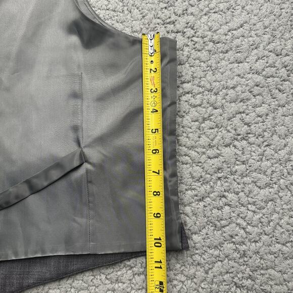 Chaps Suit Separates Vest Mens Large Grey 100% Wool Classic Knit - Picture 9 of 10